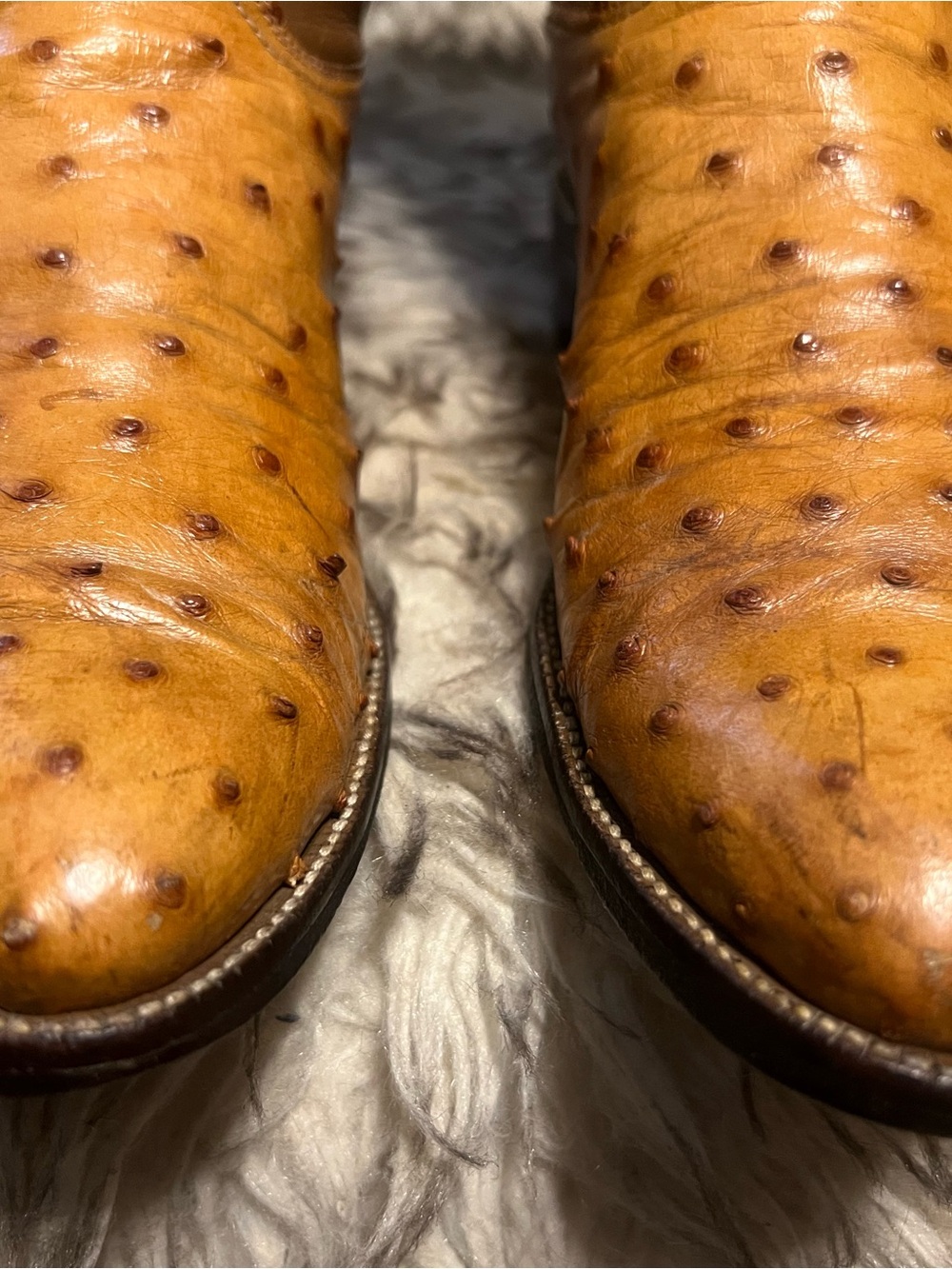 Tony Lama Pecan Brown and Tan Ostrich Western Boots Sz 8 B - Picture 3 of 14